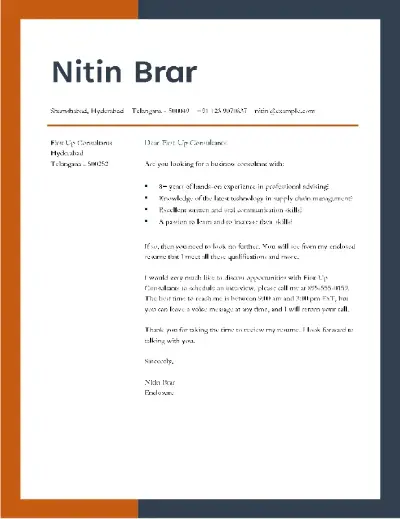 Resume cover letter for unsolicited resume